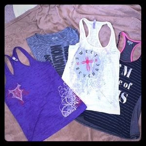 Bundle of 4 gym tanks